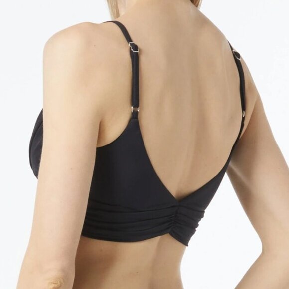 MICHAEL Michael Kors V-Wire Bikini Top Solid Black XS New - Picture 5 of 7